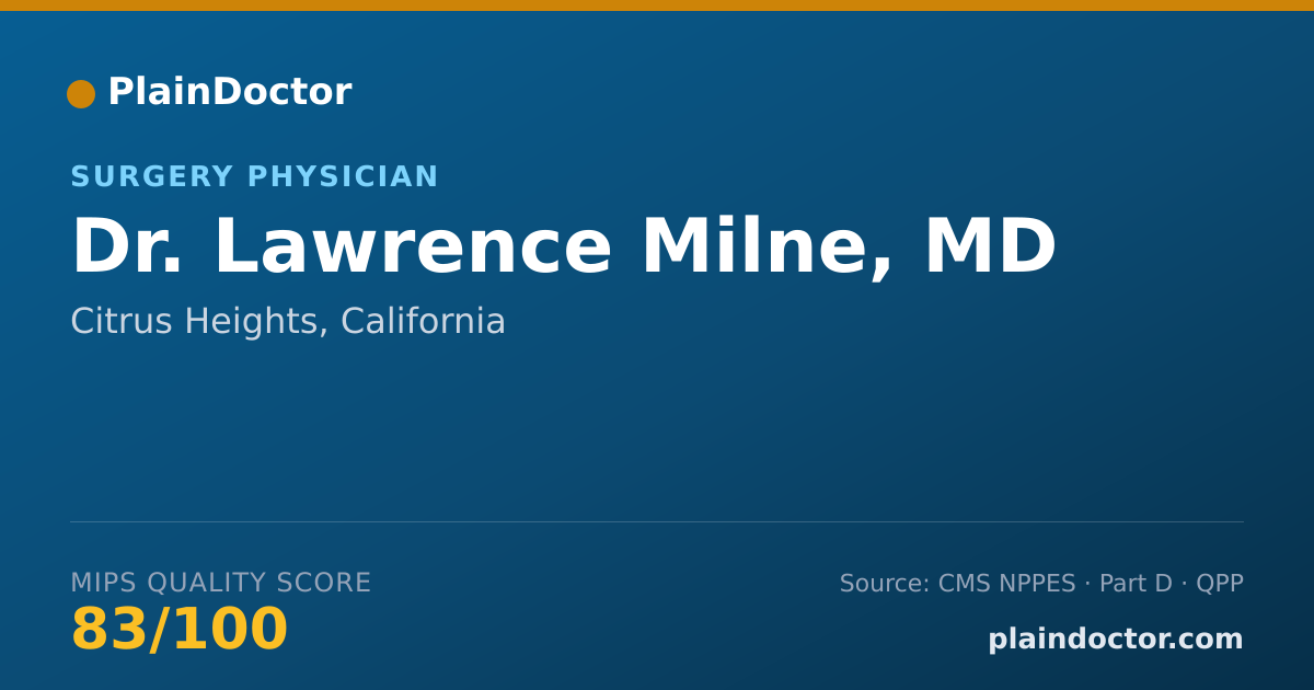 Shareable card for Lawrence Milne, MD - Surgery Physician, Citrus Heights, CA