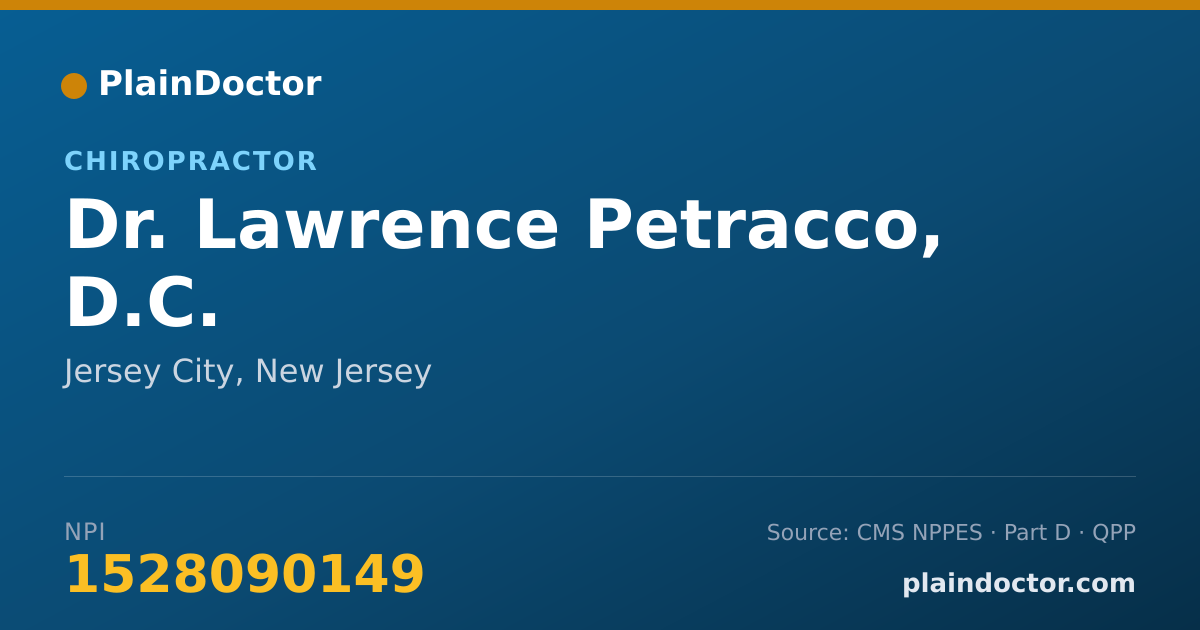 Shareable card for Lawrence Petracco, D.C. - Chiropractor, Jersey City, NJ