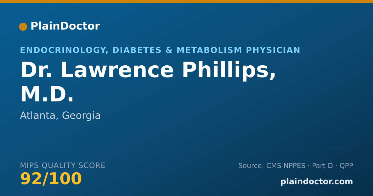 Shareable card for Lawrence Phillips, M.D. - Endocrinology, Diabetes & Metabolism Physician, Atlanta, GA