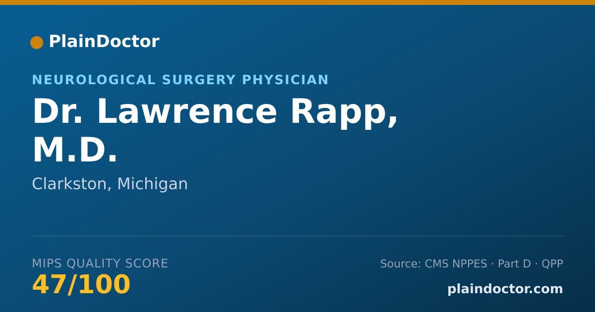 Shareable card for Lawrence Rapp, M.D. - Neurological Surgery Physician, Clarkston, MI