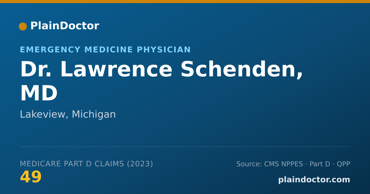 Shareable card for Lawrence Schenden, MD - Emergency Medicine Physician, Lakeview, MI
