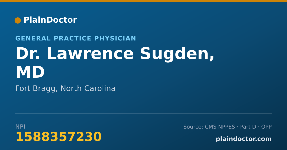 Shareable card for Lawrence Sugden, MD - General Practice Physician, Fort Bragg, NC