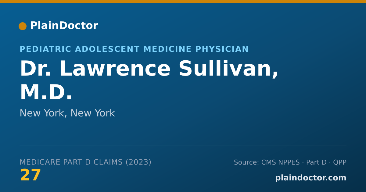 Shareable card for Lawrence Sullivan, M.D. - Pediatric Adolescent Medicine Physician, New York, NY