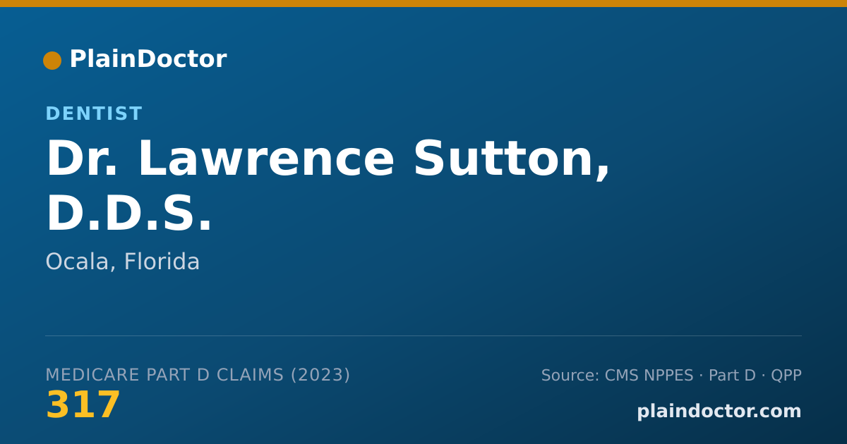 Shareable card for Lawrence Sutton, D.D.S. - Dentist, Ocala, FL