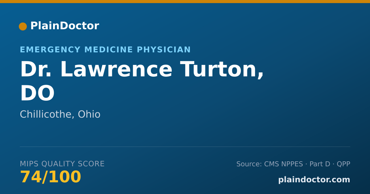 Shareable card for Lawrence Turton, DO - Emergency Medicine Physician, Chillicothe, OH