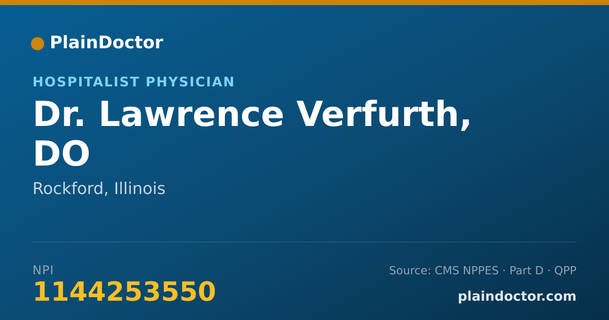 Shareable card for Lawrence Verfurth, DO - Hospitalist Physician, Rockford, IL