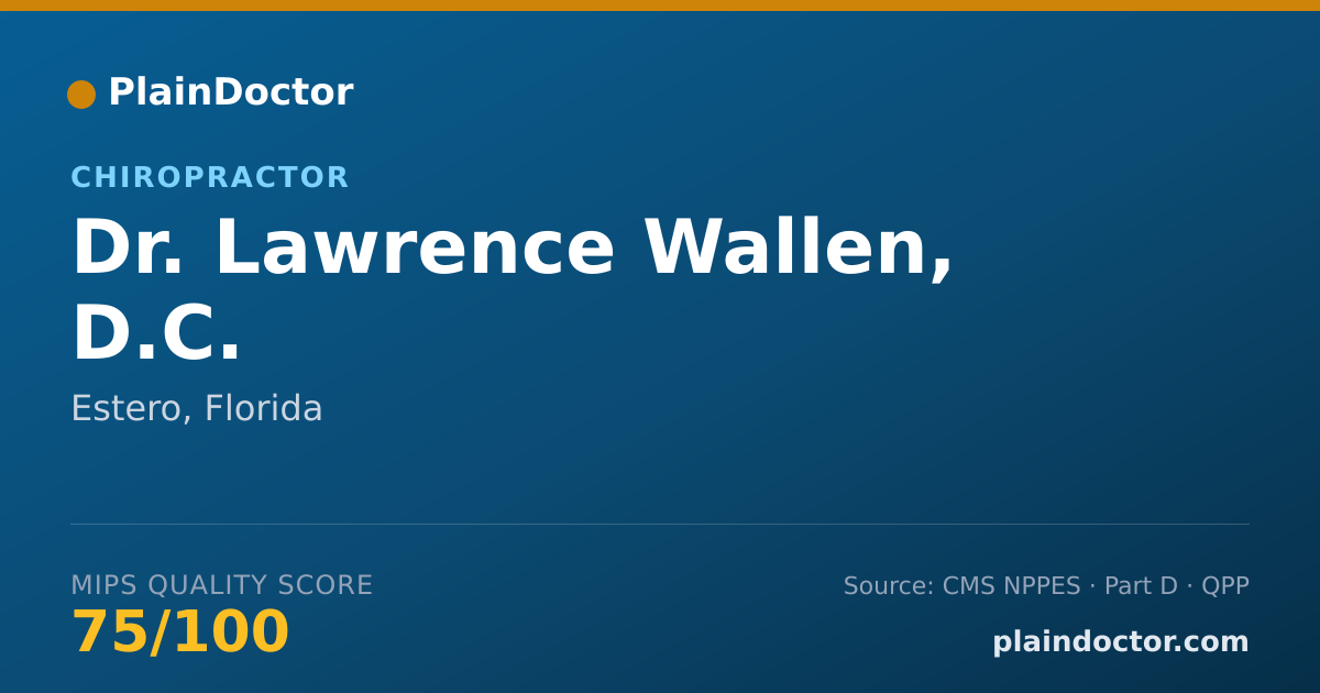 Shareable card for Lawrence Wallen, D.C. - Chiropractor, Estero, FL