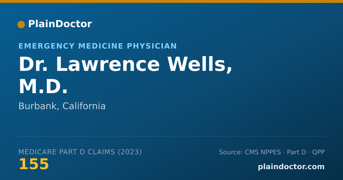 Shareable card for Lawrence Wells, M.D. - Emergency Medicine Physician, Burbank, CA