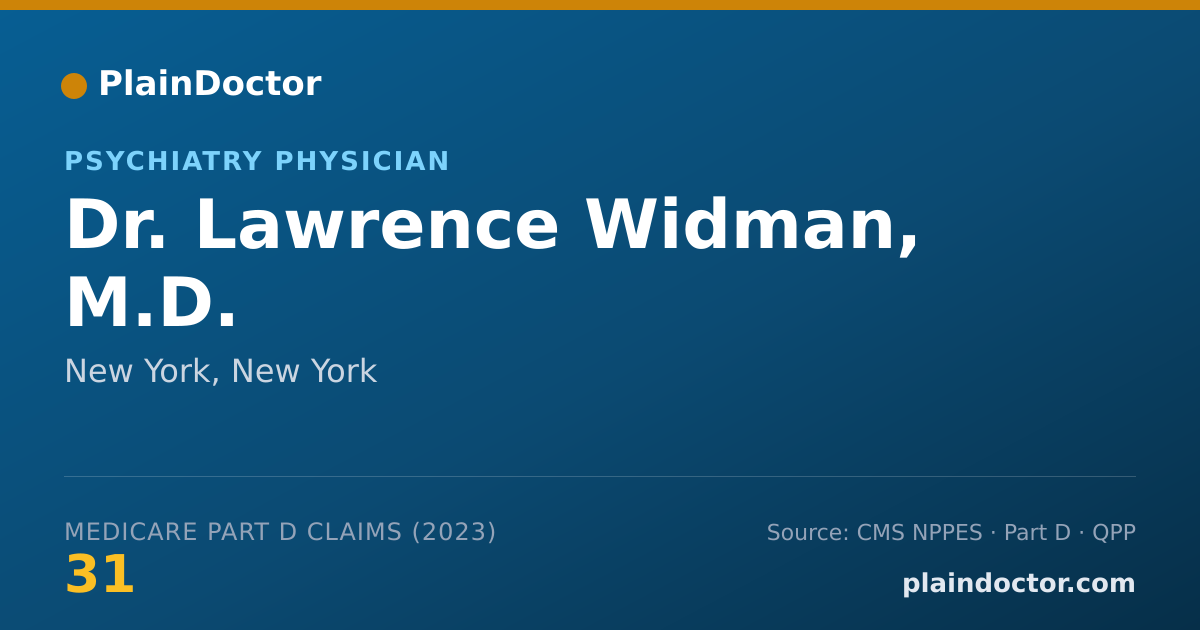 Shareable card for Lawrence Widman, M.D. - Psychiatry Physician, New York, NY