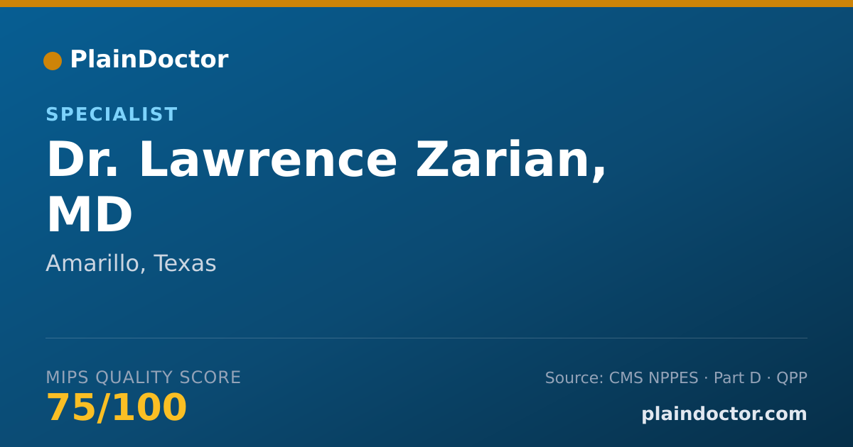 Shareable card for Lawrence Zarian, MD - Specialist, Amarillo, TX