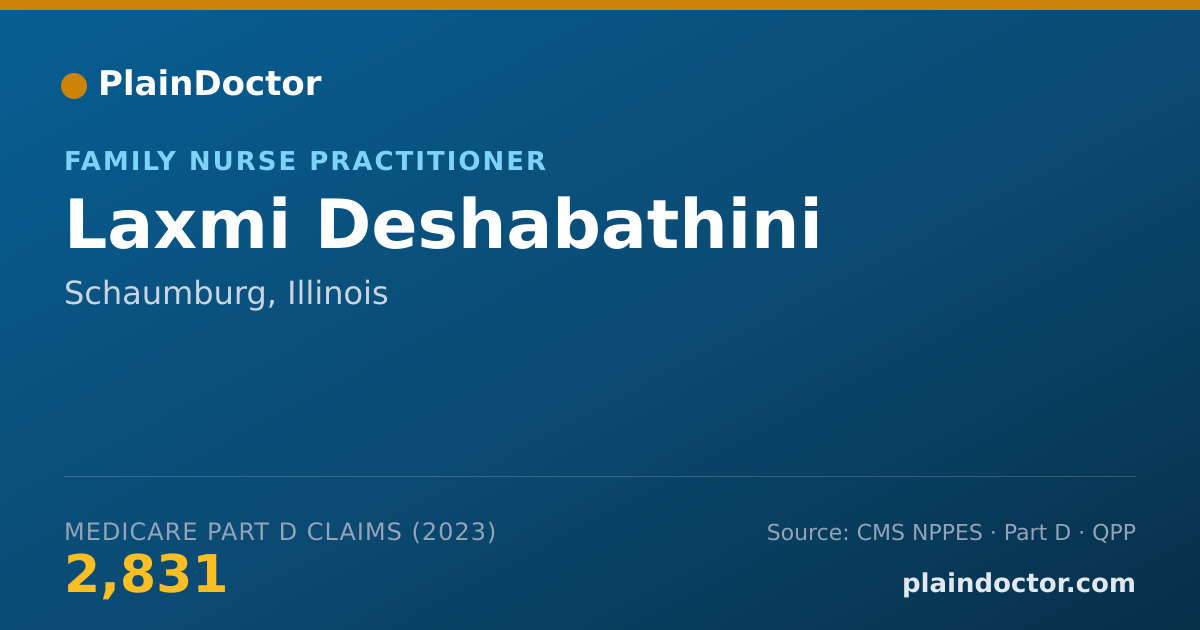 Shareable card for Laxmi Deshabathini - Family Nurse Practitioner, Schaumburg, IL