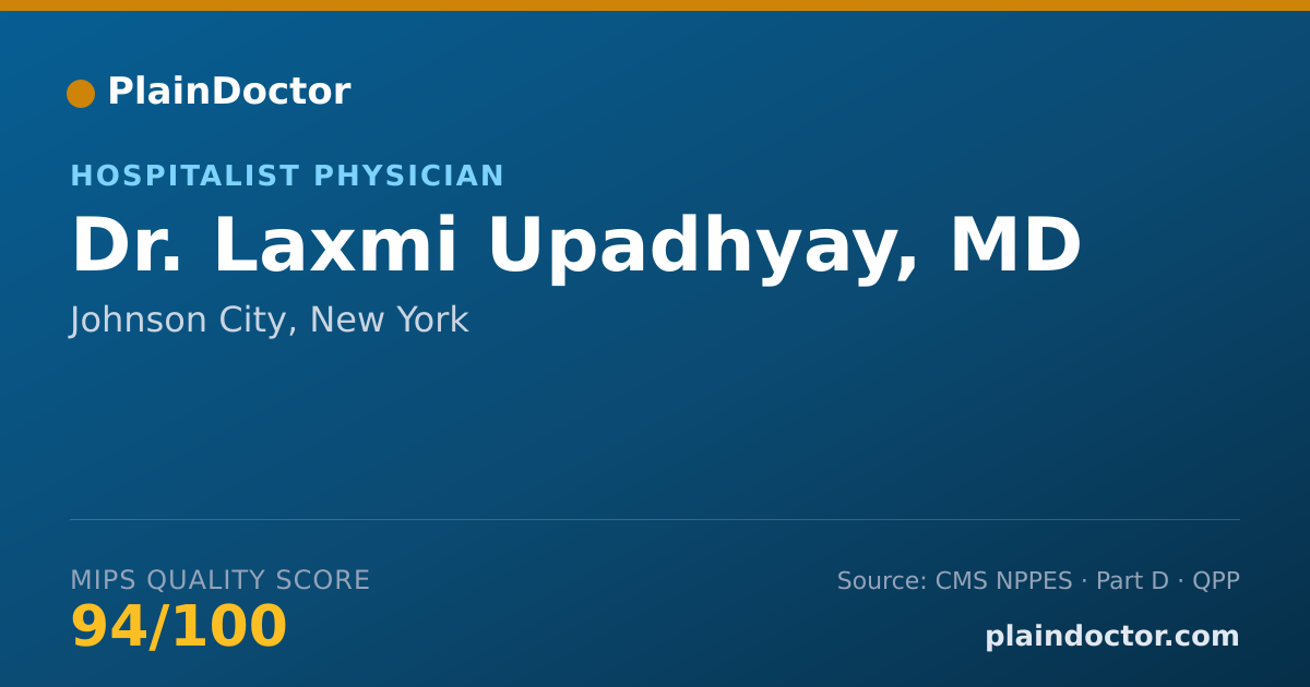 Shareable card for Laxmi Upadhyay, MD - Hospitalist Physician, Johnson City, NY