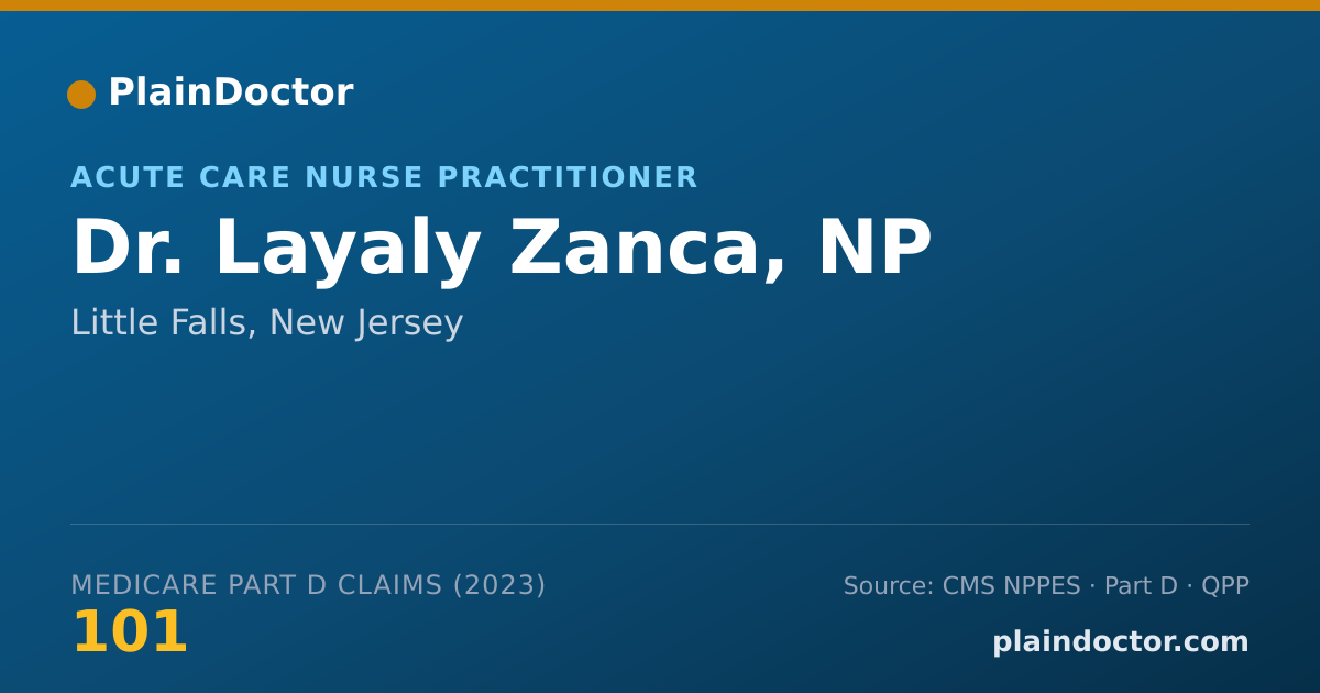 Shareable card for Layaly Zanca, NP - Acute Care Nurse Practitioner, Little Falls, NJ