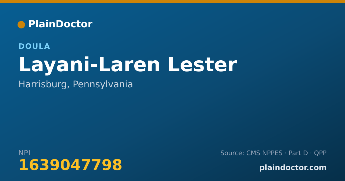Shareable card for Layani-Laren Lester - Doula, Harrisburg, PA
