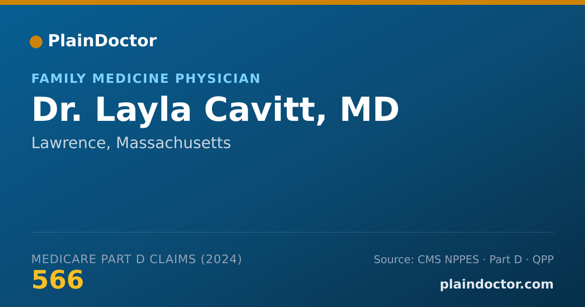 Shareable card for Layla Cavitt, MD - Family Medicine Physician, Lawrence, MA