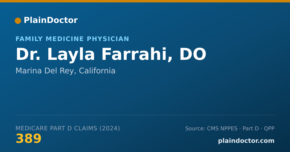 Shareable card for Layla Farrahi, DO - Family Medicine Physician, Marina Del Rey, CA