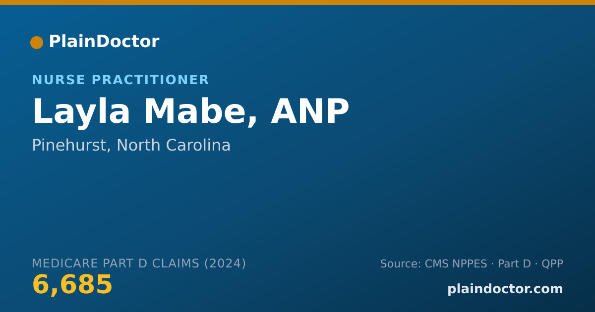 Shareable card for Layla Mabe, ANP - Nurse Practitioner, Pinehurst, NC