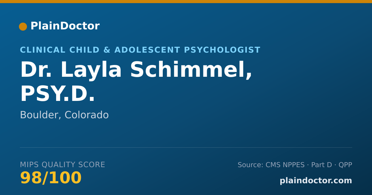 Shareable card for Layla Schimmel, PSY.D. - Clinical Child & Adolescent Psychologist, Boulder, CO