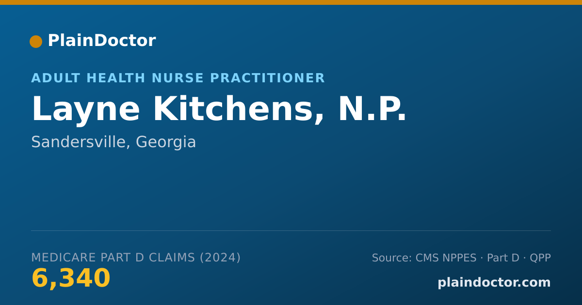 Shareable card for Layne Kitchens, N.P. - Adult Health Nurse Practitioner, Sandersville, GA