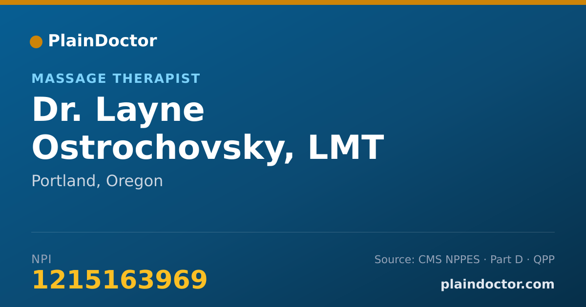 Shareable card for Layne Ostrochovsky, LMT - Massage Therapist, Portland, OR