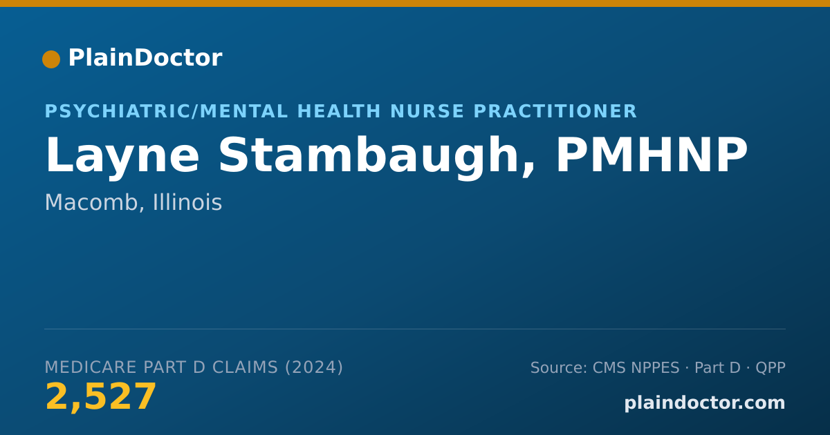 Shareable card for Layne Stambaugh, PMHNP - Psychiatric/Mental Health Nurse Practitioner, Macomb, IL