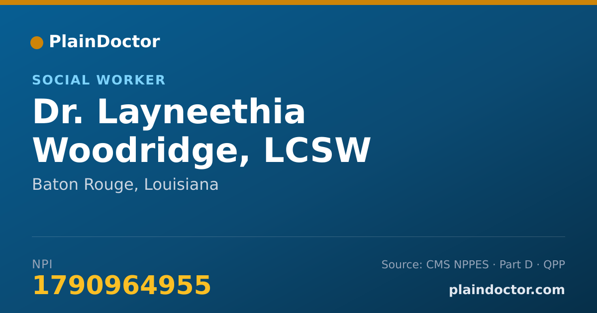 Shareable card for Layneethia Woodridge, LCSW - Social Worker, Baton Rouge, LA