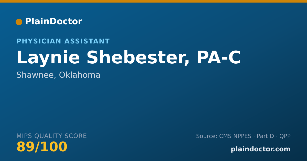 Shareable card for Laynie Shebester, PA-C - Physician Assistant, Shawnee, OK
