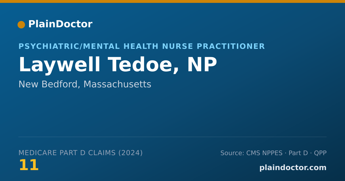 Shareable card for Laywell Tedoe, NP - Psychiatric/Mental Health Nurse Practitioner, New Bedford, MA