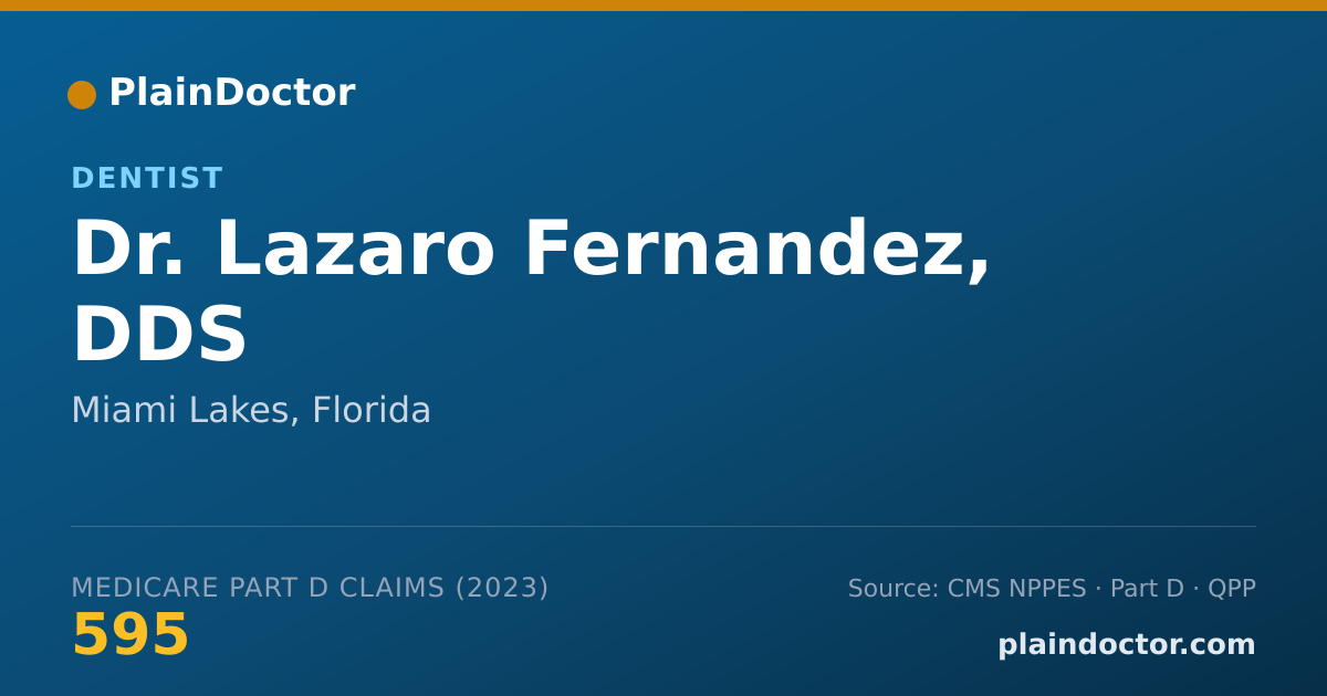Shareable card for Lazaro Fernandez, DDS - Dentist, Miami Lakes, FL