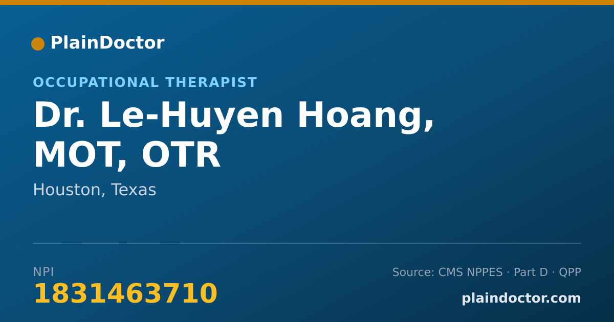 Shareable card for Le-Huyen Hoang, MOT, OTR - Occupational Therapist, Houston, TX