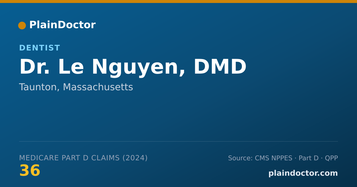 Shareable card for Le Nguyen, DMD - Dentist, Taunton, MA