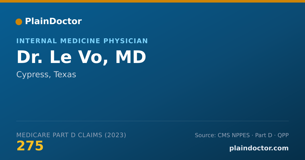 Shareable card for Le Vo, MD - Internal Medicine Physician, Cypress, TX
