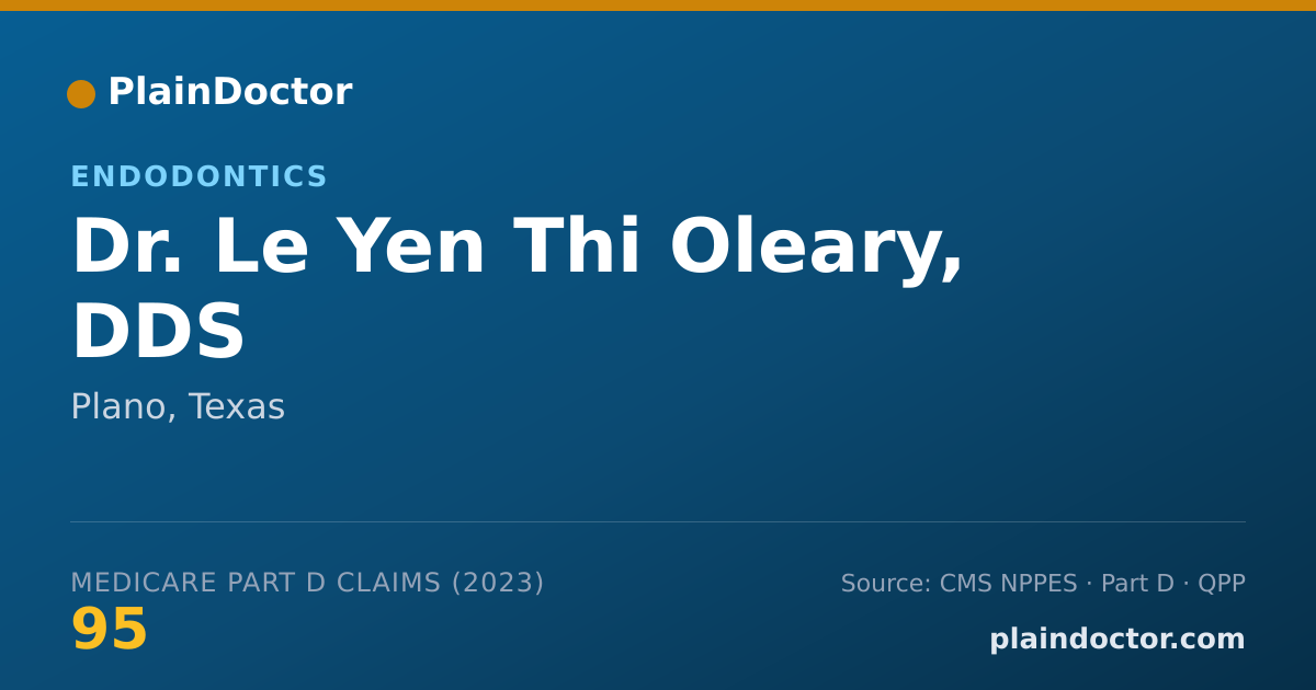 Shareable card for Le Yen Thi Oleary, DDS - Endodontics, Plano, TX