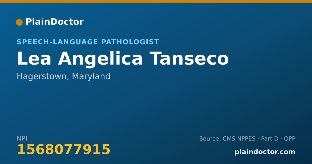 Shareable card for Lea Angelica Tanseco - Speech-Language Pathologist, Hagerstown, MD