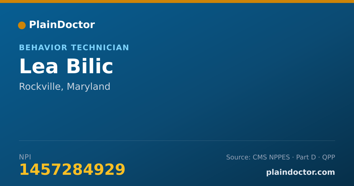 Shareable card for Lea Bilic - Behavior Technician, Rockville, MD