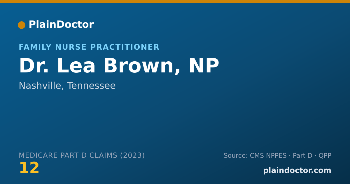 Shareable card for Lea Brown, NP - Family Nurse Practitioner, Nashville, TN