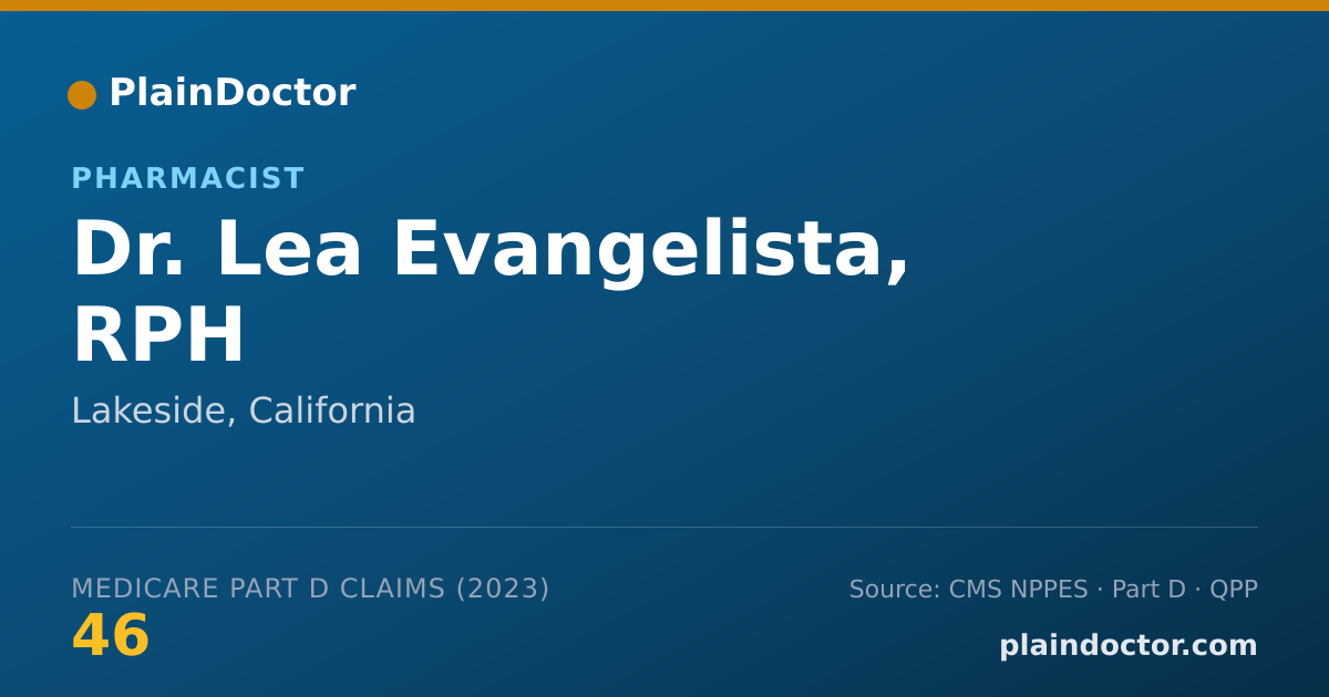 Shareable card for Lea Evangelista, RPH - Pharmacist, Lakeside, CA