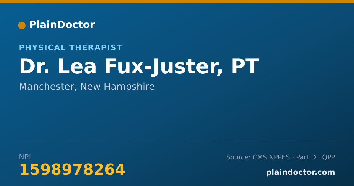 Shareable card for Lea Fux-Juster, PT - Physical Therapist, Manchester, NH