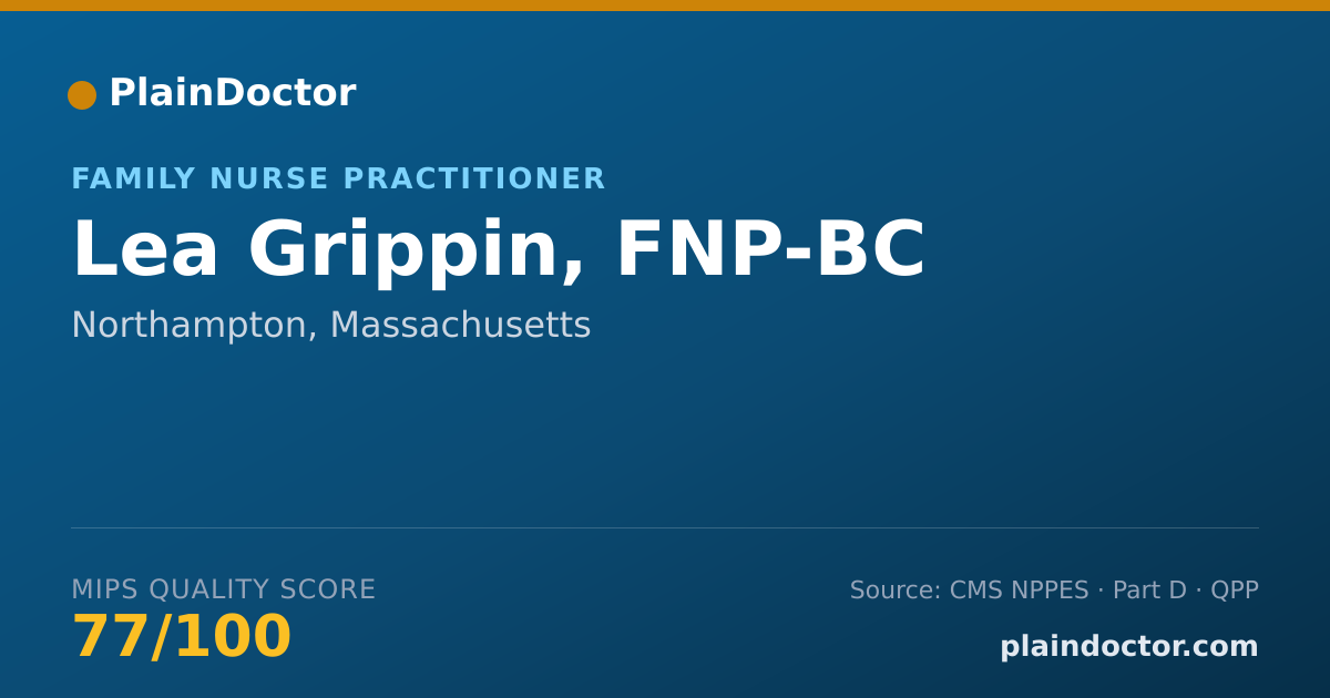 Shareable card for Lea Grippin, FNP-BC - Family Nurse Practitioner, Northampton, MA