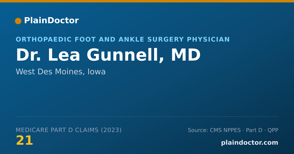 Shareable card for Lea Gunnell, MD - Orthopaedic Foot and Ankle Surgery Physician, West Des Moines, IA
