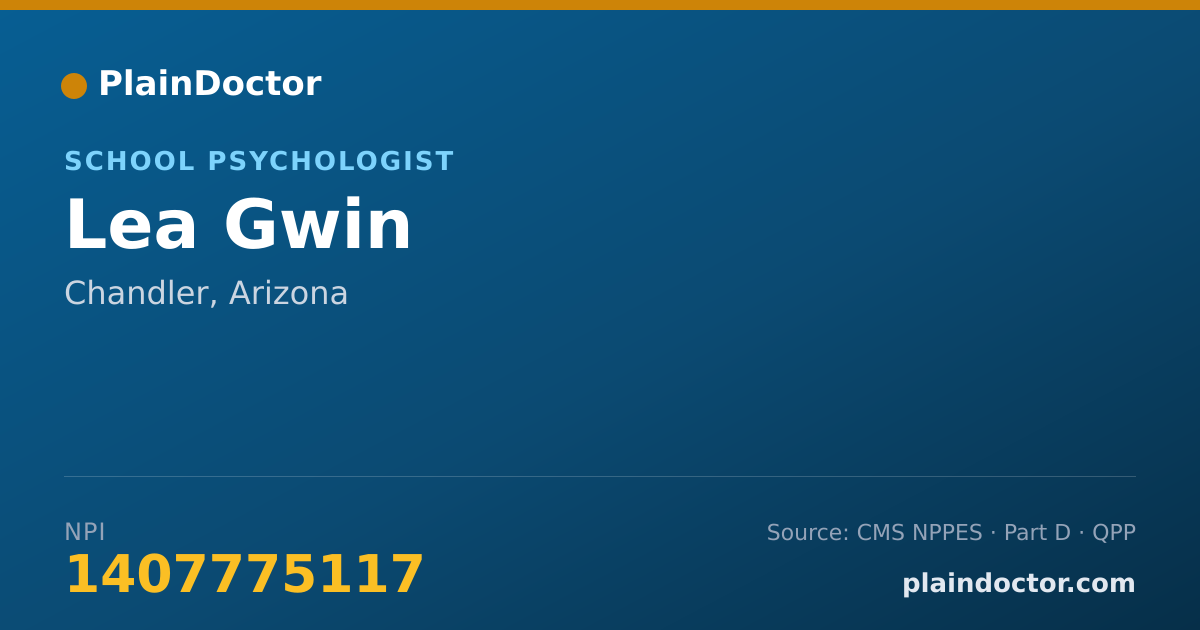 Shareable card for Lea Gwin - School Psychologist, Chandler, AZ