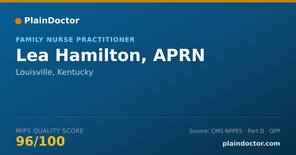 Shareable card for Lea Hamilton, APRN - Family Nurse Practitioner, Louisville, KY