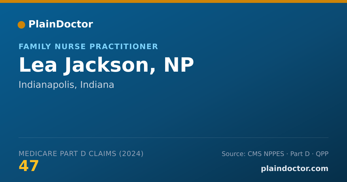 Shareable card for Lea Jackson, NP - Family Nurse Practitioner, Indianapolis, IN