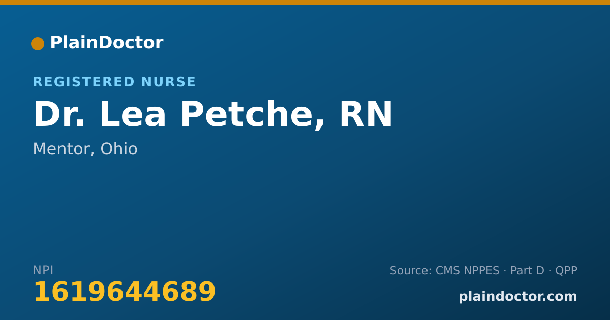 Shareable card for Lea Petche, RN - Registered Nurse, Mentor, OH