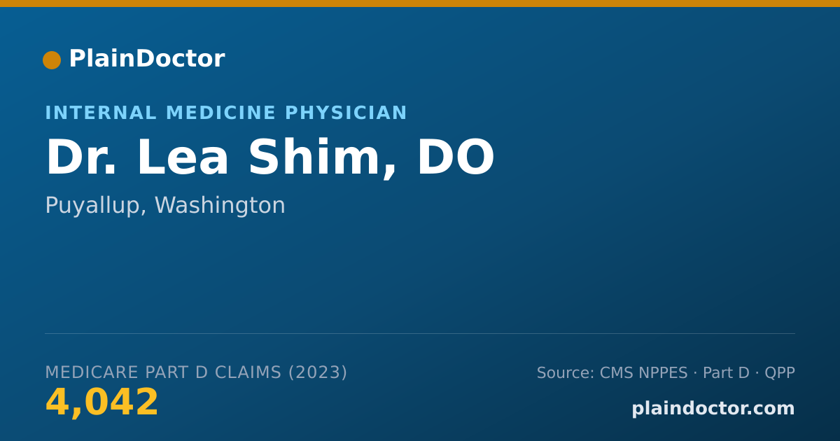 Shareable card for Lea Shim, DO - Internal Medicine Physician, Puyallup, WA