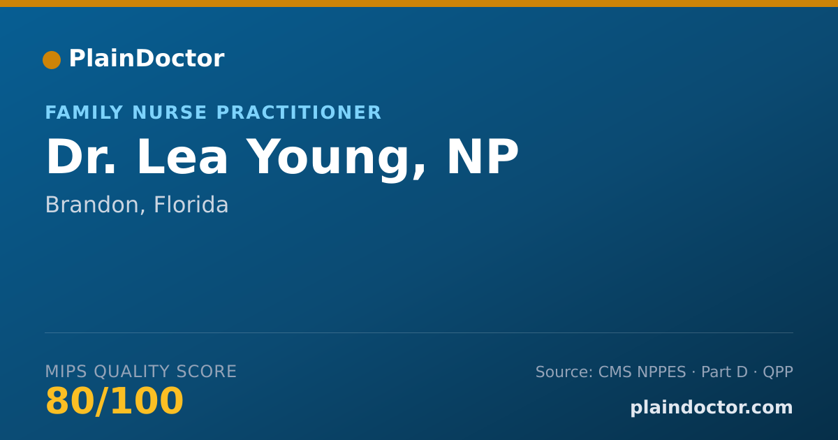 Shareable card for Lea Young, NP - Family Nurse Practitioner, Brandon, FL