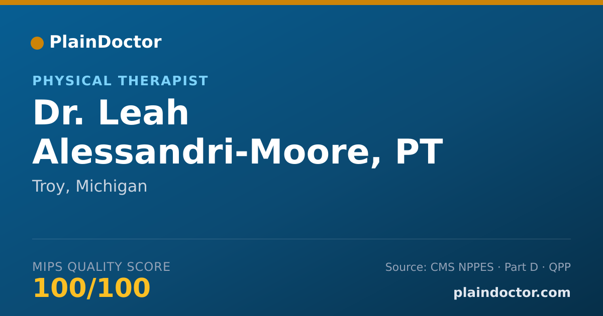 Shareable card for Leah Alessandri-Moore, PT - Physical Therapist, Troy, MI
