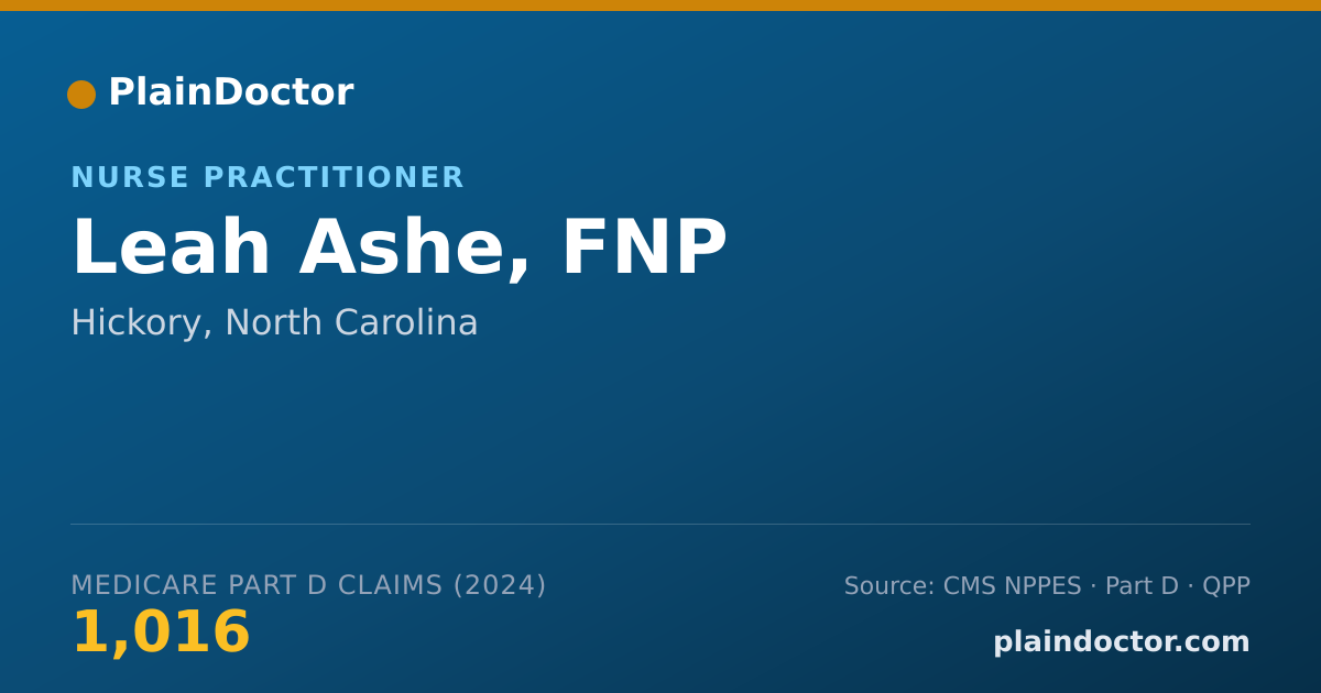 Shareable card for Leah Ashe, FNP - Nurse Practitioner, Hickory, NC