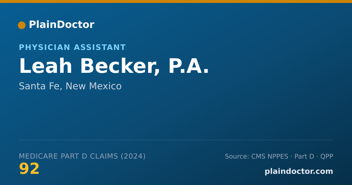Shareable card for Leah Becker, P.A. - Physician Assistant, Santa Fe, NM