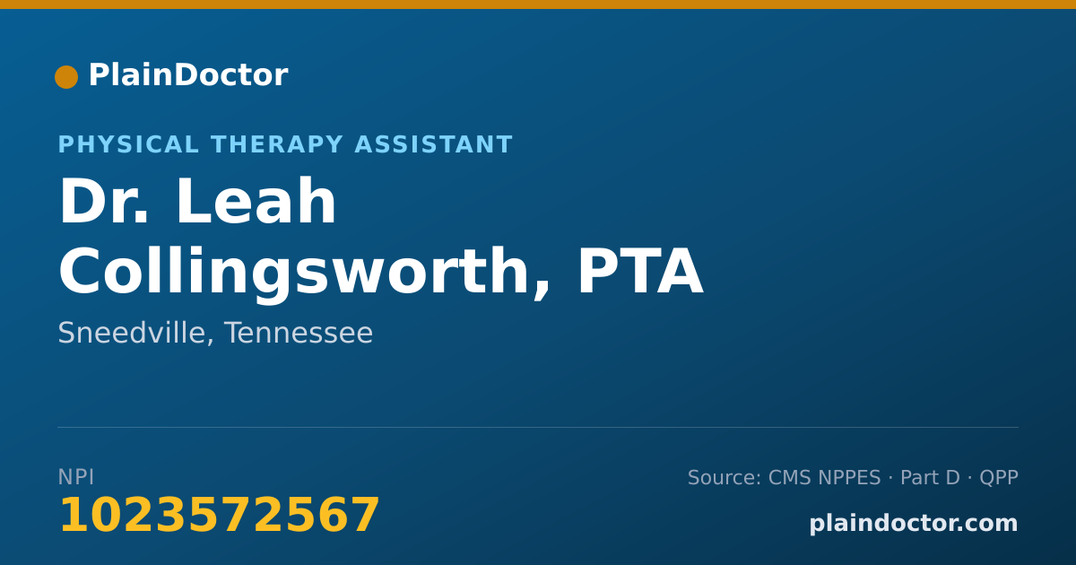 Shareable card for Leah Collingsworth, PTA - Physical Therapy Assistant, Sneedville, TN